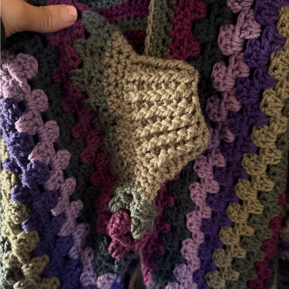 Colorful Crochet Patchwork Sweater celestial sun moon cardigan - Picture 4 of 5